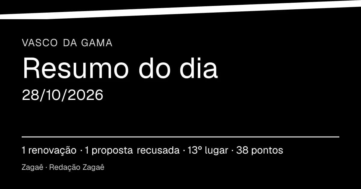 Resumo do dia: Vasco da Gama